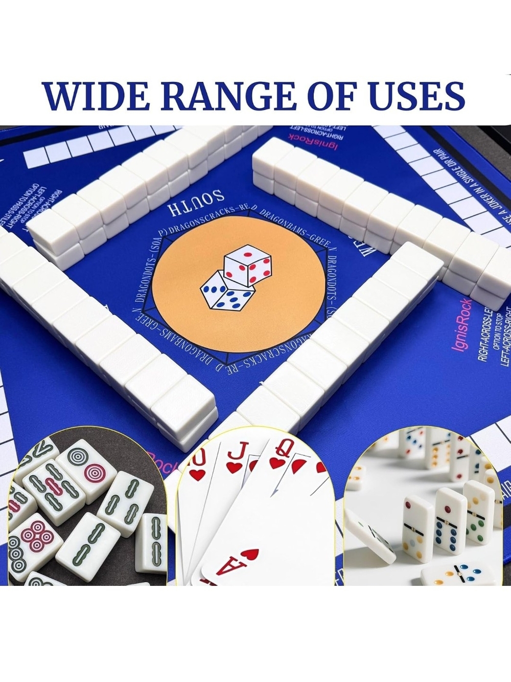American Mahjong Tile Set with Pink and White Tiles And Blue Mat Set - Picture 16 of 16